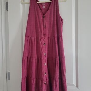 Sleeveless Pink Button-Down Dress